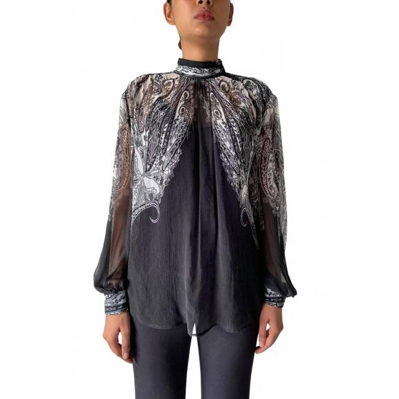 HEMANT & NANDITA Tops - NEW HEMANT & NANDITA viri high neck with cami top in black white